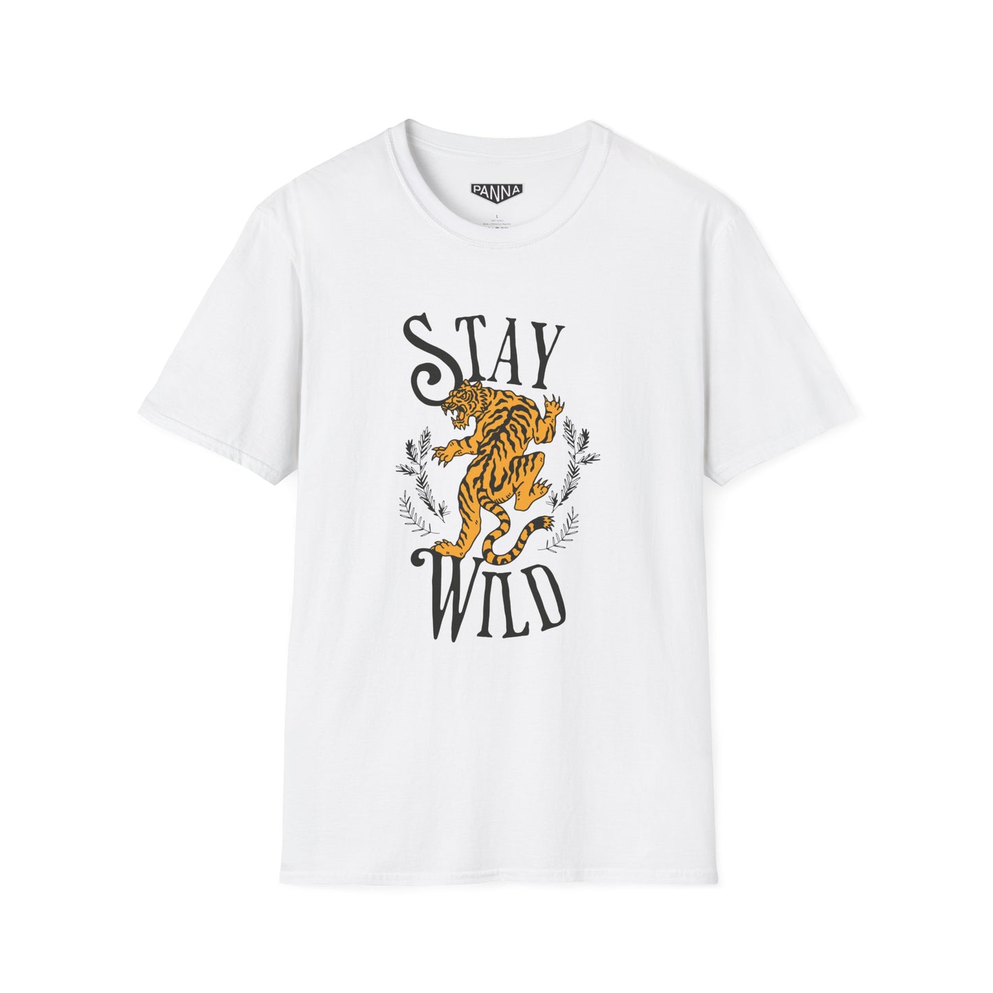 Stay wild folded t shirt image in white