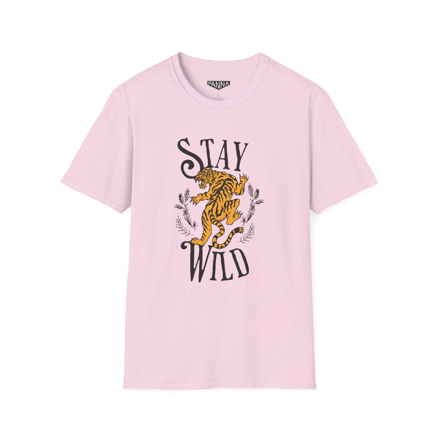 Stay wild folded t shirt image in pink