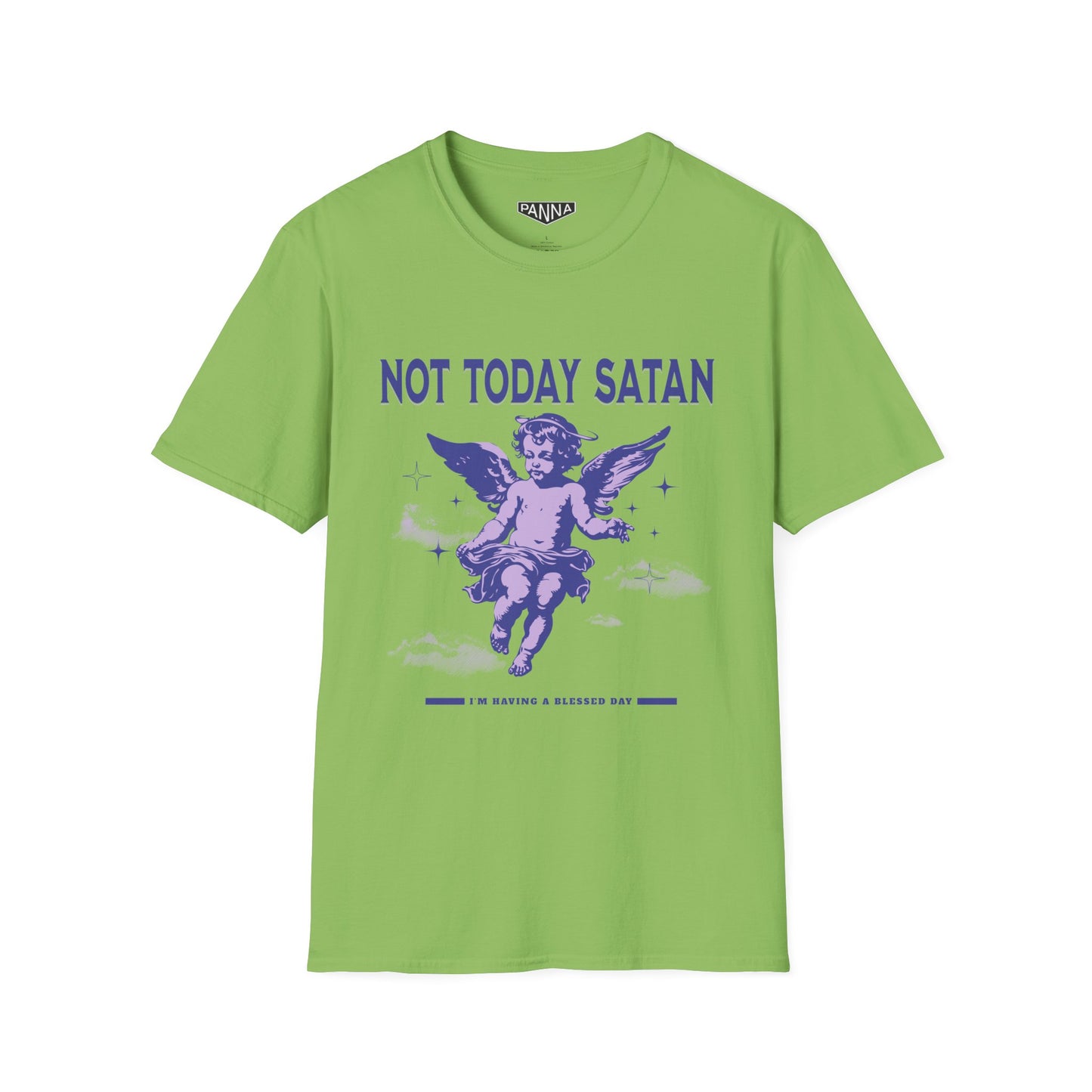 Not Today Satan t shirt mockup image for web lime