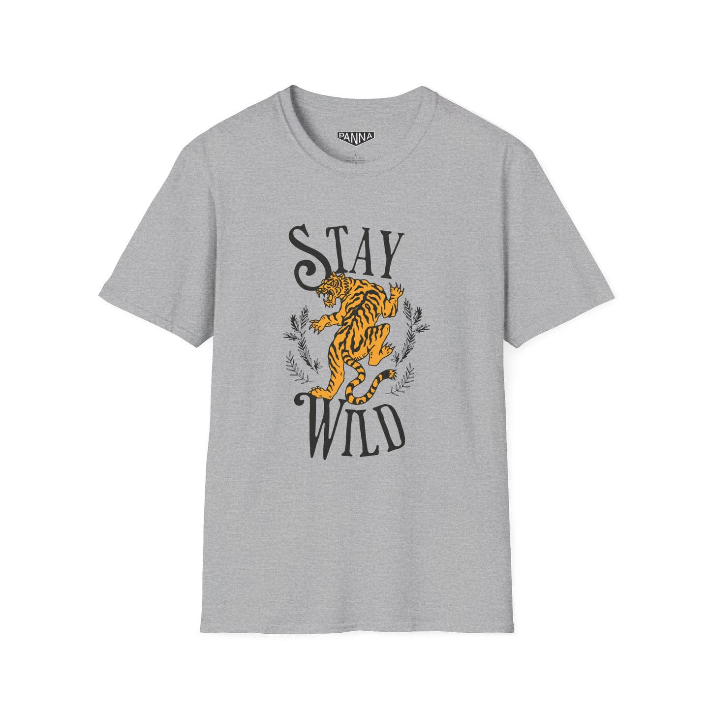 Stay wild folded t shirt image in grey