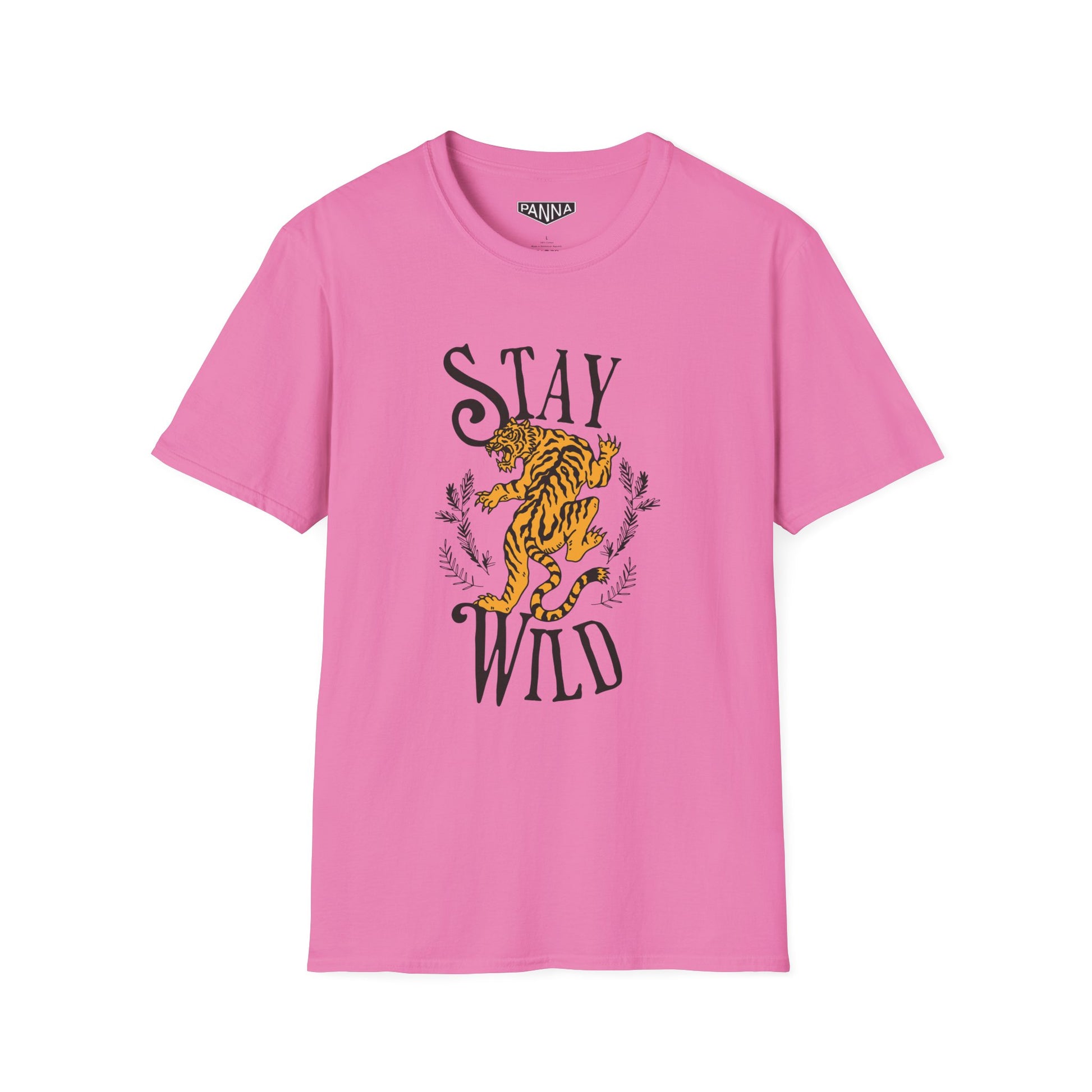 Stay wild folded t shirt image in azalea