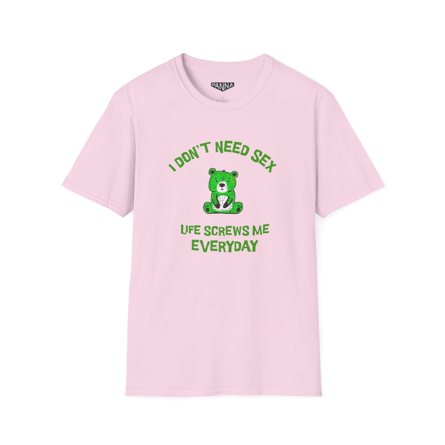 I don't need sex  t shirt image for web pink