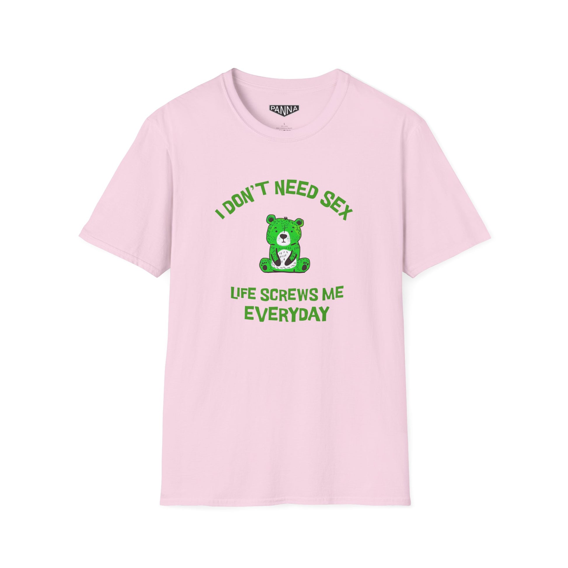 I don't need sex  t shirt image for web pink