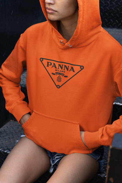 Panna prada hooded sweatshirt mockup image for web orange hoodie