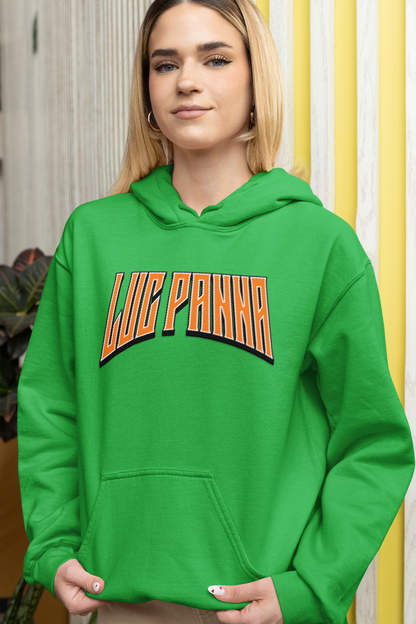 LUC PANNA Hooded Sweatshirt mockup image for web girl posing