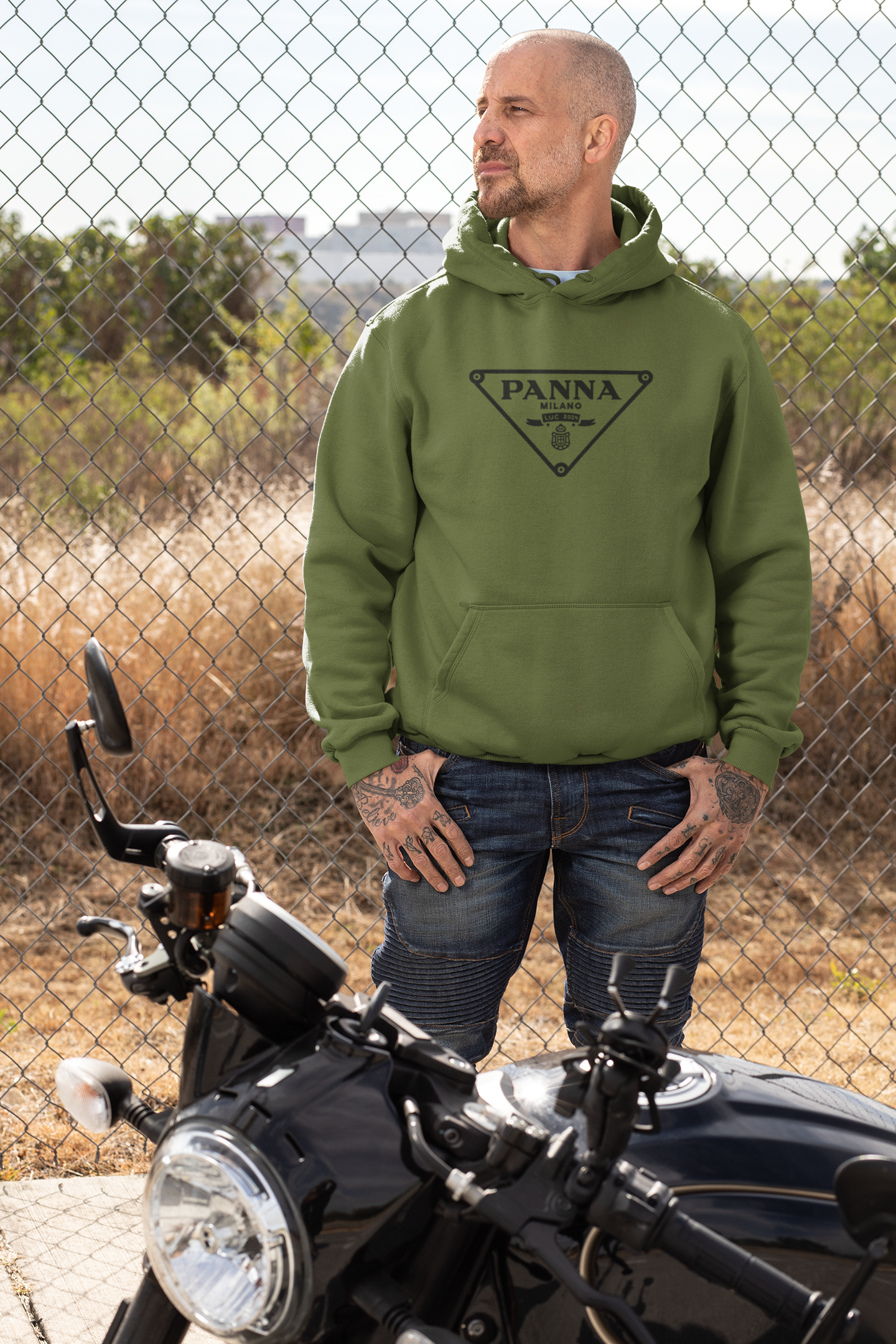 Panna prada hooded sweatshirt mockup image for web