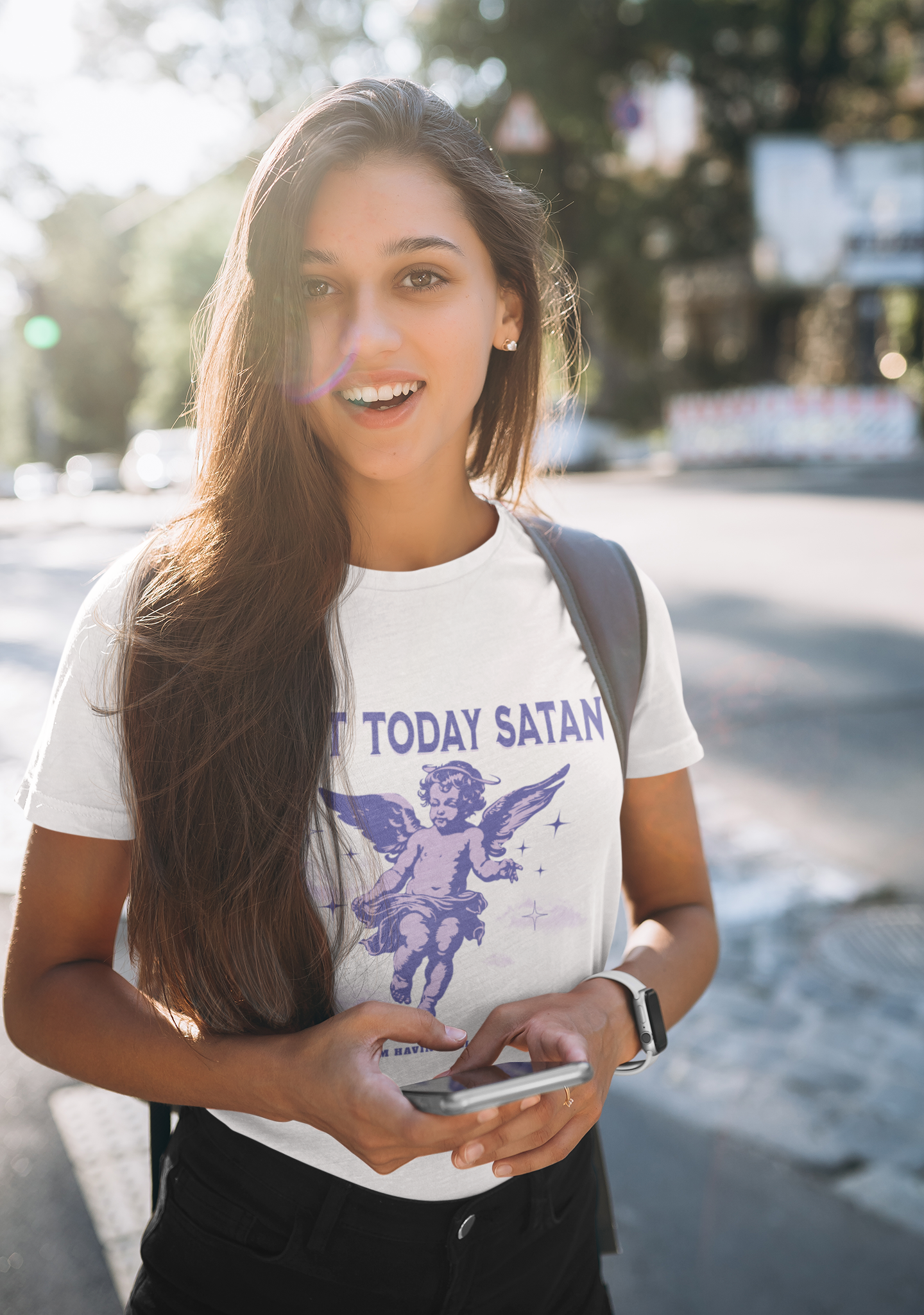 Not Today Satan t shirt mockup image for web