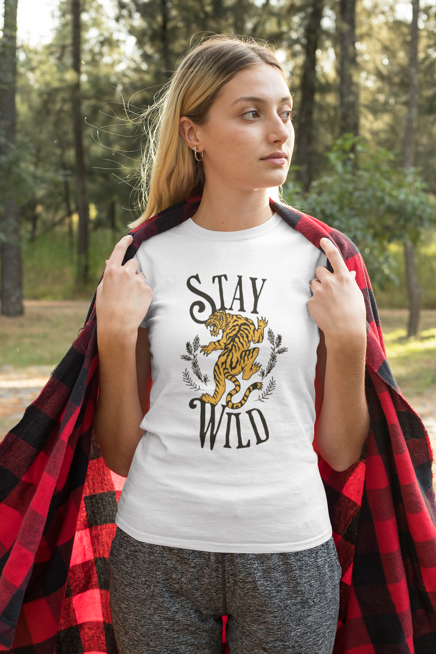 Stay wild t shirt image mockup for web