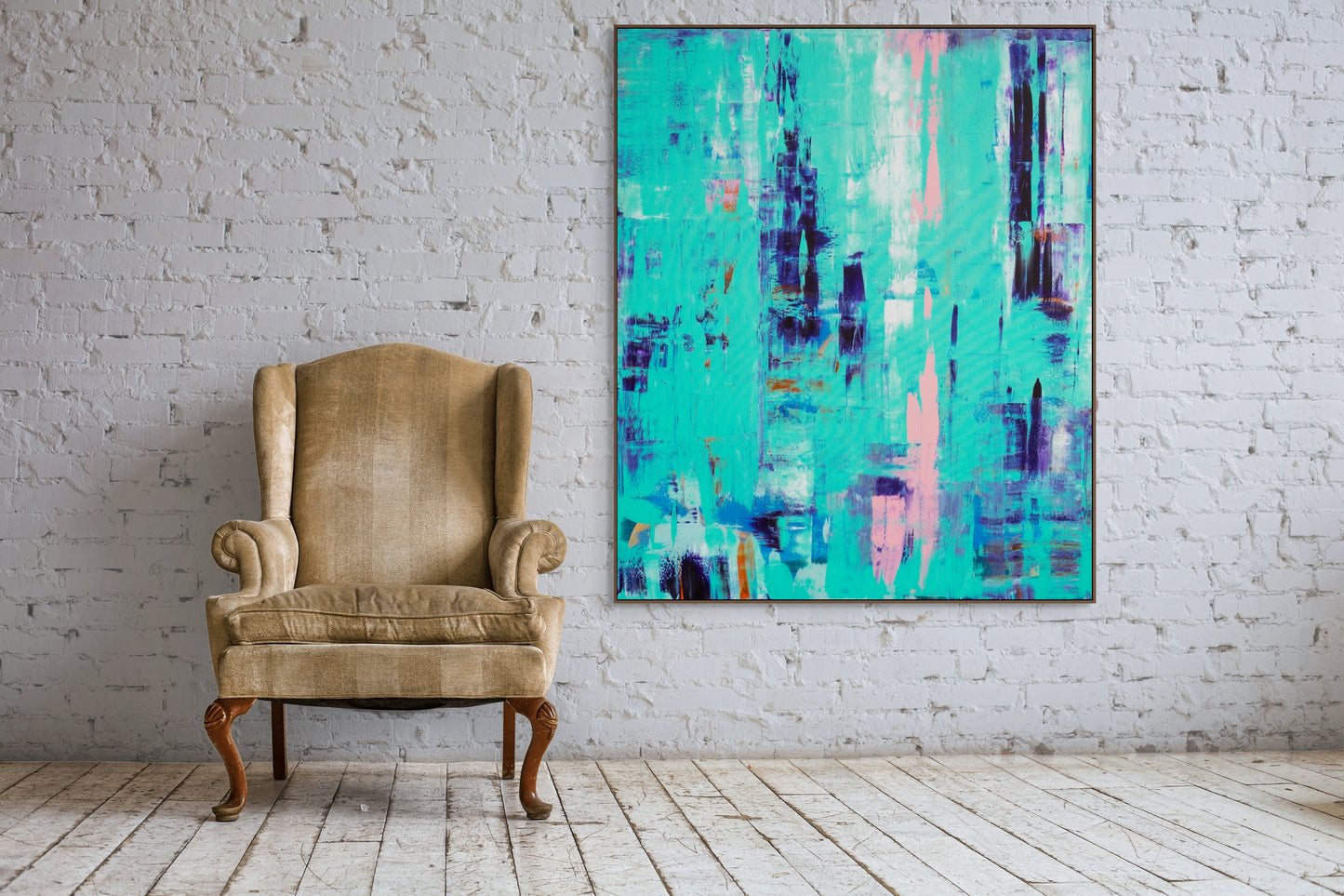 Turquoise Feeling,2022 artwork mockup image for the web interior